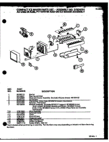 Compact Ice Maker (Ic3n / P1110701w) parts for Amana Top-Mount Refrigerator 86871-P1113702W from AppliancePartsPros.com