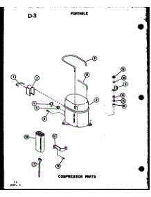 Compressor Parts (8P-5L / P54973-21R) parts for Amana Room Air Conditioner 8P-5L/P69053-1R from AppliancePartsPros.com