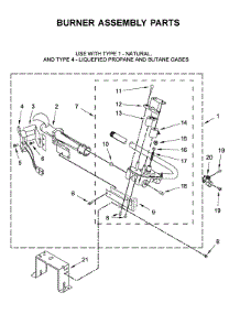 Burner Assembly Parts parts for Whirlpool Dryer 8TWGD5620HW0 from AppliancePartsPros.com