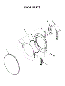 Door Parts parts for Whirlpool Dryer 8TWGD6622HW0 from AppliancePartsPros.com