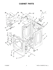 Cabinet Parts parts for Whirlpool Dryer 8TWGD6622HW1 from AppliancePartsPros.com