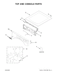 Top And Console Parts parts for Whirlpool Dryer 8TWGD8620HW0 from AppliancePartsPros.com