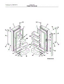 Fresh Food Door parts for Ikea Bottom-Mount Refrigerator 90462157B from AppliancePartsPros.com