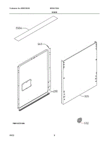 Door parts for Crosley Dishwasher 905045720A from AppliancePartsPros.com