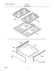 Top / Drawer parts for Crosley Gas Range 90515293 from AppliancePartsPros.com
