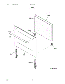 Door parts for Crosley Gas Range 90515293 from AppliancePartsPros.com