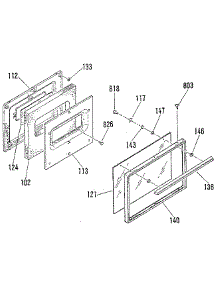 Oven Door parts for Sears Cooktop 9114638812 from AppliancePartsPros.com