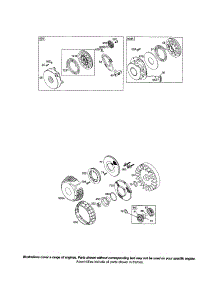 Starter-Rewind / Flywheel parts for Briggs & Stratton Lawn & Garden Engine 91200 (0002-1388) from AppliancePartsPros.com
