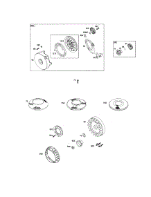 Rewind Starter / Flywheel parts for Briggs & Stratton Lawn & Garden Engine 91212-1002-E1 from AppliancePartsPros.com