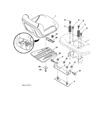 Seat parts for Craftsman Front-Engine Lawn Tractor 917250831 from AppliancePartsPros.com