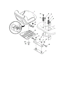 Seat parts for Craftsman Front-Engine Lawn Tractor 917250841 from AppliancePartsPros.com