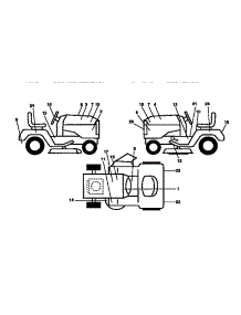 Decals parts for Craftsman Front-Engine Lawn Tractor 917251660 from AppliancePartsPros.com