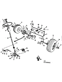 Steering, Front Axle And Wheels parts for Craftsman Front-Engine Lawn Tractor 917252633 from AppliancePartsPros.com