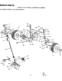 Steering, Front Axle Wheels parts for Craftsman Front-Engine Lawn Tractor 917252680 from AppliancePartsPros.com