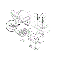 Seat parts for Craftsman Front-Engine Lawn Tractor 917253110 from AppliancePartsPros.com