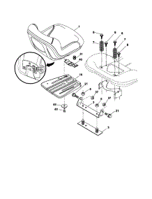 Seat parts for Craftsman Front-Engine Lawn Tractor 917253700 from AppliancePartsPros.com