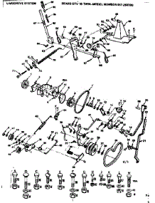 Varidrive System parts for Craftsman Front-Engine Lawn Tractor 917253720 from AppliancePartsPros.com
