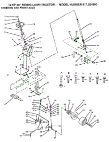 Steering And Front Axle parts for Craftsman Front-Engine Lawn Tractor 917254990 from AppliancePartsPros.com
