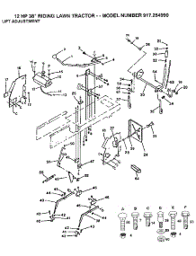 Lift Adjustment parts for Craftsman Front-Engine Lawn Tractor 917254990 from AppliancePartsPros.com