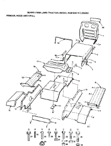 Fender, Hood And Grill parts for Craftsman Front-Engine Lawn Tractor 917255260 from AppliancePartsPros.com