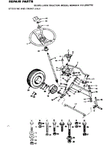 Steering And Front Axle parts for Craftsman Front-Engine Lawn Tractor 9172552702 from AppliancePartsPros.com