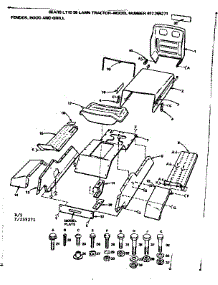 Fender, Hood And Grill parts for Craftsman Front-Engine Lawn Tractor 917255271 from AppliancePartsPros.com