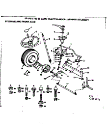 Steering And Front Axle parts for Craftsman Front-Engine Lawn Tractor 917255271 from AppliancePartsPros.com