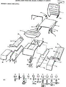 Fender Hood And Grill parts for Craftsman Front-Engine Lawn Tractor 917255272 from AppliancePartsPros.com