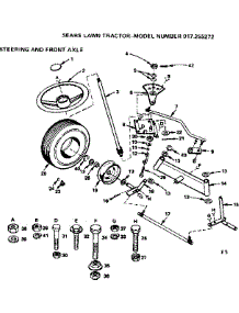 Steering And Front Axle parts for Craftsman Front-Engine Lawn Tractor 917255272 from AppliancePartsPros.com