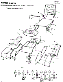 Fender Hood And Grill parts for Craftsman Front-Engine Lawn Tractor 917255273 from AppliancePartsPros.com