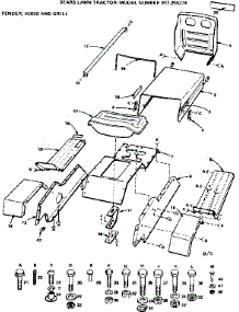 Fender Hood And Grill parts for Craftsman Front-Engine Lawn Tractor 917255274 from AppliancePartsPros.com