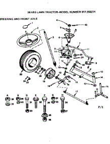 Steering And Front Axle parts for Craftsman Front-Engine Lawn Tractor 917255274 from AppliancePartsPros.com
