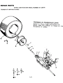 Transaxle And Rear Wheel parts for Craftsman Front-Engine Lawn Tractor 917255370 from AppliancePartsPros.com