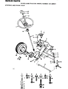 Steering And Front Axle parts for Craftsman Front-Engine Lawn Tractor 917255371 from AppliancePartsPros.com