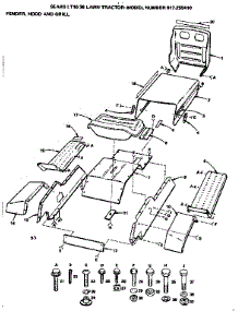 Fender Hood And Grill parts for Craftsman Front-Engine Lawn Tractor 917255410 from AppliancePartsPros.com