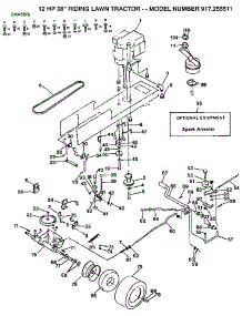 Chassis parts for Craftsman Front-Engine Lawn Tractor 917255511 from AppliancePartsPros.com