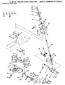 Steering & Front Axle parts for Craftsman Front-Engine Lawn Tractor 917255511 from AppliancePartsPros.com