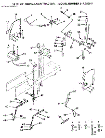 Lift Adjustment parts for Craftsman Front-Engine Lawn Tractor 917255511 from AppliancePartsPros.com