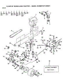 Drive parts for Craftsman Front-Engine Lawn Tractor 917255521 from AppliancePartsPros.com