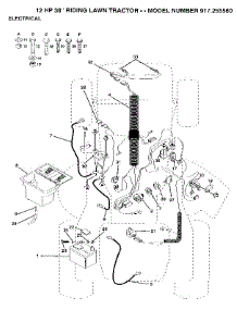 Electrical parts for Craftsman Front-Engine Lawn Tractor 917255560 from AppliancePartsPros.com