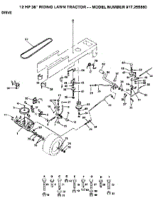Drive parts for Craftsman Front-Engine Lawn Tractor 917255560 from AppliancePartsPros.com