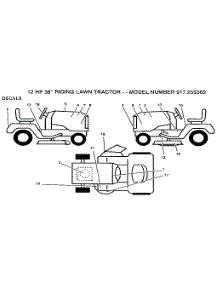 Decals parts for Craftsman Front-Engine Lawn Tractor 917255560 from AppliancePartsPros.com
