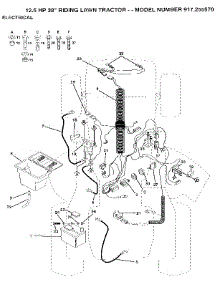 Electrical parts for Craftsman Front-Engine Lawn Tractor 917255570 from AppliancePartsPros.com