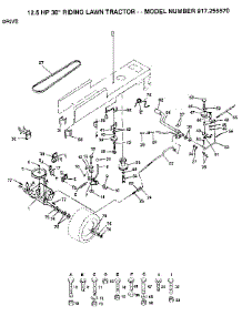 Drive parts for Craftsman Front-Engine Lawn Tractor 917255570 from AppliancePartsPros.com