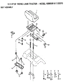 Seat Assembly parts for Craftsman Front-Engine Lawn Tractor 917255570 from AppliancePartsPros.com