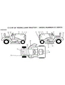 Decals parts for Craftsman Front-Engine Lawn Tractor 917255570 from AppliancePartsPros.com
