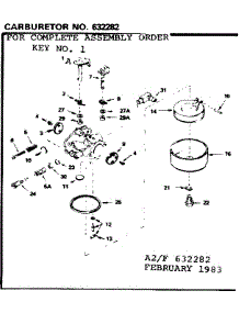 Carburetor 632282 (71 / 143) parts for Craftsman Front-Engine Lawn Tractor 917255727 from AppliancePartsPros.com