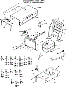 Engine Mount, Hood & Grill parts for Craftsman Front-Engine Lawn Tractor 917257021 from AppliancePartsPros.com