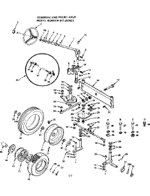 Steering And Front Axle parts for Craftsman Front-Engine Lawn Tractor 917257021 from AppliancePartsPros.com