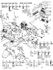 19.9 Twin Garden Tractor / Main Frame, Dash And Grill parts for Craftsman Front-Engine Lawn Tractor 917257080 from AppliancePartsPros.com